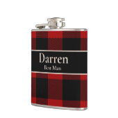 おしゃれなベストマン名入り バフアロープレイド フラスク (左)