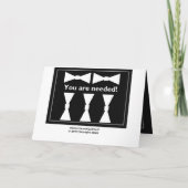 おしゃれなベストマン ウェディング 招待状 ボウタイ付き (裏面)