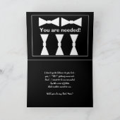 おしゃれなベストマン ウェディング 招待状 ボウタイ付き (内部)