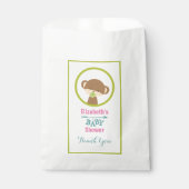 おしゃれなベビーと茶色のモンキー赤ちゃんシャワー感謝してい付き フェイバーバッグ (正面)