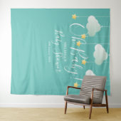 おしゃれなベビーシャワーの星の輝き フォトブース背景 タペストリー (インサイチュ(横))