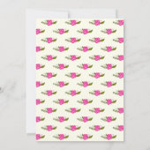 おしゃれなベビーシャワーの水色とピンクのモダンな花の枠 招待状 (裏面)