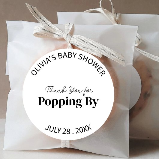 おしゃれなベビーシャワーパーティーに来てくれてありがとう ラウンドシール