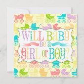 おしゃれなベビーシャワー招待状（性別発表） 招待状 (裏面)