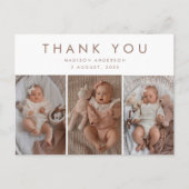 おしゃれなベビーシャワー3枚の写真ありがとうございます ポストカード (正面)