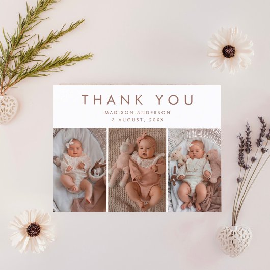 おしゃれなベビーシャワー3枚の写真ありがとうございます ポストカード