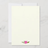 おしゃれなベビーシャワー 水色とピンクのモダンな花のふち 招待状 (裏面)