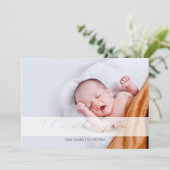 おしゃれなベビーシャワー、男の子、感謝カード 招待状 (スタンド正面)