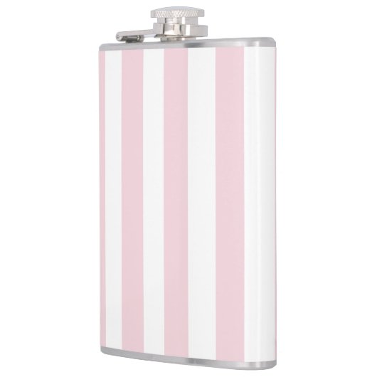 おしゃれなベビーピンクとホワイトのストライプのモダンヴィンテージ フラスク (左)