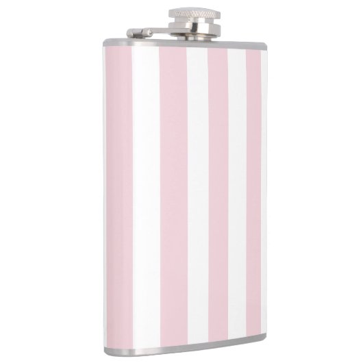 おしゃれなベビーピンクとホワイトのストライプのモダンヴィンテージ フラスク (右)