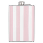 おしゃれなベビーピンクとホワイトのストライプのモダンヴィンテージ フラスク (裏面)