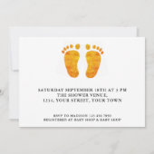 おしゃれなベビー足写真 カップルのベビーシャワー 招待状 (裏面)