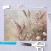 おしゃれなベージュのチークカラーのボヘミアンフラワー 薄葉紙 (クラフト)