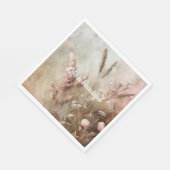 おしゃれなベージュのチークボトム フラワーボヘミアンスタイル スタンダードランチョンナプキン (角)