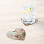 おしゃれなベージュのチークボホフラワープリント ペーパーコースター (インサイチュ)