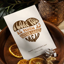 おしゃれなベージュのハート 面白いバレンタインデー シーズンカード