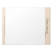 おしゃれなベージュのミニマリスト ノートパッド (正面)