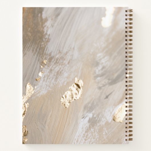 おしゃれなベージュゴールドの水彩名刺 公証人 ノートブック (裏面)