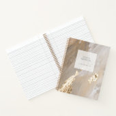 おしゃれなベージュゴールドの水彩筆記体ノート 公証人 ノートブック (内部)