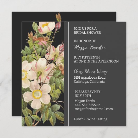 おしゃれなペイントされたプリムローズのブライズシャワー招待状 招待状 (正面/裏面)