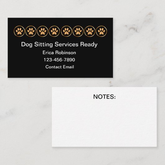 おしゃれなペットシッターのビジネスカード 名刺 (正面/裏面)
