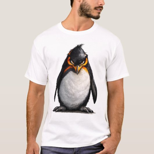 おしゃれなペンギンのTシャツ - かっこいい動物デザイン Tシャツ (正面)