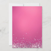 おしゃれなホットピンクシルバーグリッター モノグラム 招待状 (裏面)