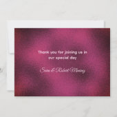 おしゃれなホットピンク ブラック ドリッピング グリッター サンキューカード (裏面)