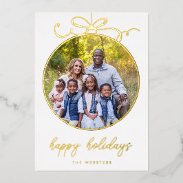 おしゃれなホリデーカード　写真 フォイル オーナメント 箔シーズンカード