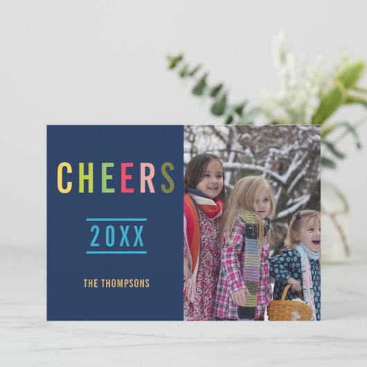 おしゃれなホリデーシーズンの家族の挨拶写真 シーズンカード (スタンド正面)