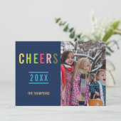 おしゃれなホリデーシーズン家族の挨拶写真 シーズンカード (スタンド正面)