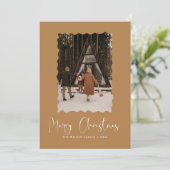 おしゃれなホリデー モダン フォト クリスマス ホリデー カード (スタンド正面)