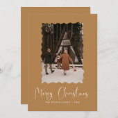 おしゃれなホリデー モダン フォト クリスマス ホリデー カード (正面/裏面)