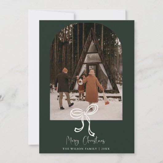 おしゃれなホリデー モダン フォト クリスマス ホリデー カード (正面)