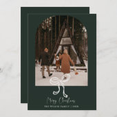 おしゃれなホリデー モダン フォト クリスマス ホリデー カード (正面/裏面)