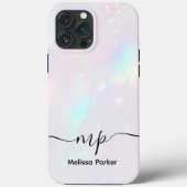 おしゃれなホログラフィック・イリデセント・モノグラム Case-Mate iPhoneケース (裏面)