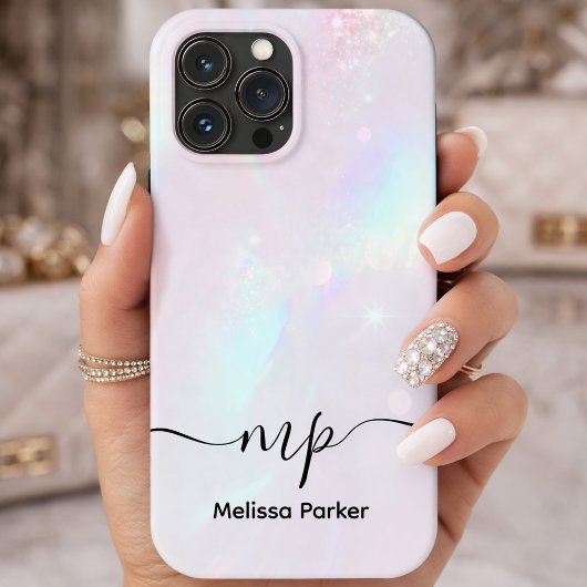 おしゃれなホログラフィック・イリデセント・モノグラム Case-Mate iPhoneケース