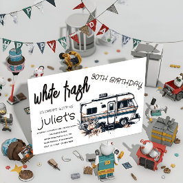 おしゃれなホワイトトラッシュ 30歳の誕生日招待状 招待状