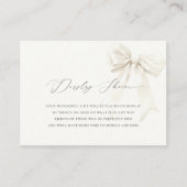 おしゃれなホワイトボウディスプレーシャワー ブライダルシャワー エンクロージャーカード (正面)