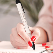 おしゃれなホワイト大理石アゲート ローズゴールド グリッター ビジネス 黒ボールペン