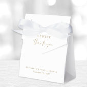 おしゃれなホワイト ゴールドのウェディングシャワー お礼 フェイバーボックス