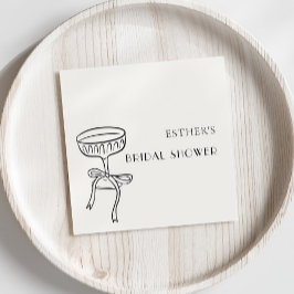 おしゃれなボウ付きシャンパングラス ブライダルシャワー スタンダードカクテルナプキン