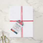 おしゃれなボタニカルガールの花柄感謝メッセージ ギフトタグ (より糸付き)