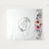 おしゃれなボタニカル ブライダルシャワー タペストリー (正面(横))