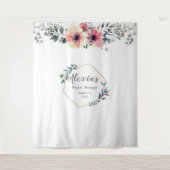 おしゃれなボタニカル ブライダルシャワー タペストリー (正面)