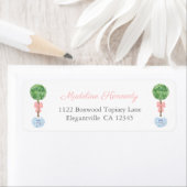 おしゃれなボックスウッドの女の子のベビーシャワー返信先ラベルデザイン ラベル (インサイチュ)