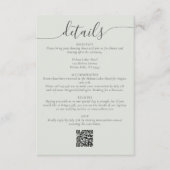 おしゃれなボヘミアンスクリプトシンプルウェディング詳細 エンクロージャーカード (正面)