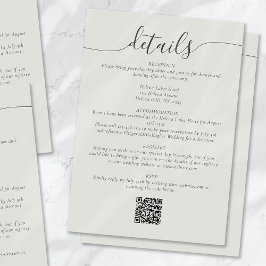 おしゃれなボヘミアンスクリプトシンプルウェディング詳細 エンクロージャーカード