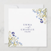 おしゃれなボヘミアンスタイルのシンプルな野の花 ウェディング セーブ・ザ・デート (裏面)