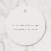 おしゃれなボヘミアンスタイルのバラ色の緑のトロピカルパームリーフビーチ フェイバータグ (裏面)